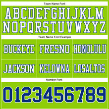 Load image into Gallery viewer, Custom Neon Green Royal-White Authentic Football Jersey