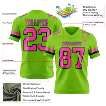 Load image into Gallery viewer, Custom Neon Green Pink-Navy Authentic Football Jersey