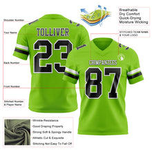 Load image into Gallery viewer, Custom Neon Green Black-White Authentic Football Jersey