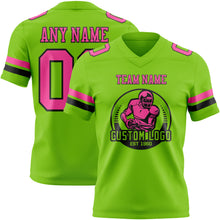 Load image into Gallery viewer, Custom Neon Green Pink-Black Authentic Football Jersey