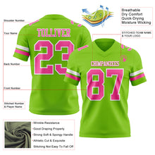 Load image into Gallery viewer, Custom Neon Green Pink-White Authentic Football Jersey