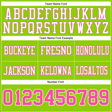 Load image into Gallery viewer, Custom Neon Green Pink-White Authentic Football Jersey