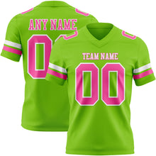 Load image into Gallery viewer, Custom Neon Green Pink-White Authentic Football Jersey