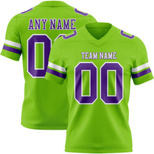 Laden Sie das Bild in den Galerie-Viewer, Custom Neon Green Purple-White Authentic Football Jersey