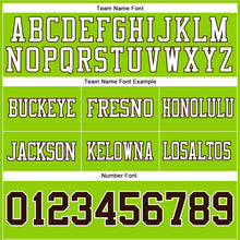 Load image into Gallery viewer, Custom Neon Green Brown-White Authentic Football Jersey