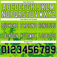 Load image into Gallery viewer, Custom Neon Green Black Grass Green-White 3D Pattern Splash Authentic Football Jersey