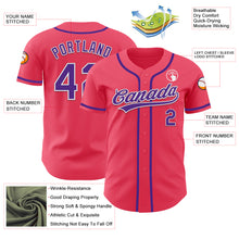 Load image into Gallery viewer, Custom Neon Pink Purple-White Authentic Baseball Jersey
