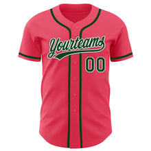 Load image into Gallery viewer, Custom Neon Pink Green-White Authentic Baseball Jersey