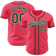 Load image into Gallery viewer, Custom Neon Pink Green-White Authentic Baseball Jersey