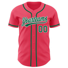 Load image into Gallery viewer, Custom Neon Pink Kelly Green-White Authentic Baseball Jersey