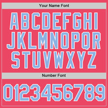 Load image into Gallery viewer, Custom Neon Pink Light Blue-White Authentic Baseball Jersey