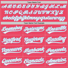 Load image into Gallery viewer, Custom Neon Pink Light Blue-White Authentic Baseball Jersey