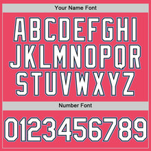 Load image into Gallery viewer, Custom Neon Pink Black-Light Blue Authentic Baseball Jersey