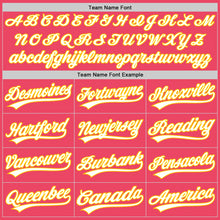 Load image into Gallery viewer, Custom Neon Pink White-Yellow Authentic Baseball Jersey