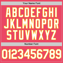 Load image into Gallery viewer, Custom Neon Pink White-Yellow Authentic Baseball Jersey