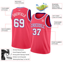 Загрузить изображение в средство просмотра галереи, Custom Neon Pink White-Purple Authentic Basketball Jersey