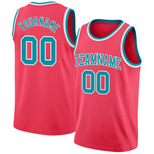 Charger l'image dans la galerie, Custom Neon Pink Teal-White Authentic Basketball Jersey