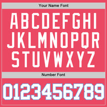 Загрузить изображение в средство просмотра галереи, Custom Neon Pink White-Light Blue Authentic Basketball Jersey