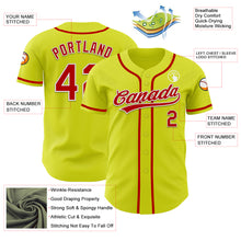 Laden Sie das Bild in den Galerie-Viewer, Custom Neon Yellow Red-White Authentic Baseball Jersey