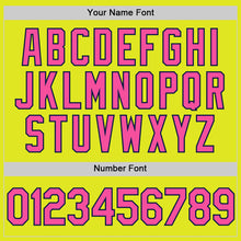 Laden Sie das Bild in den Galerie-Viewer, Custom Neon Yellow Pink-Navy Authentic Baseball Jersey