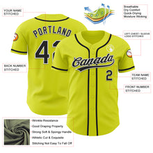 Load image into Gallery viewer, Custom Neon Yellow Black-White Authentic Baseball Jersey