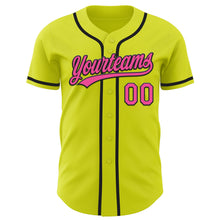 Laden Sie das Bild in den Galerie-Viewer, Custom Neon Yellow Pink-Black Authentic Baseball Jersey