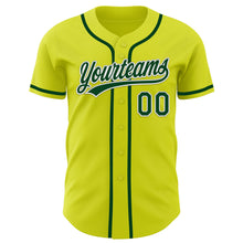 Load image into Gallery viewer, Custom Neon Yellow Green-White Authentic Baseball Jersey