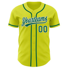 Загрузить изображение в средство просмотра галереи, Custom Neon Yellow Kelly Green-White Authentic Baseball Jersey