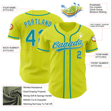 Загрузить изображение в средство просмотра галереи, Custom Neon Yellow Teal-White Authentic Baseball Jersey