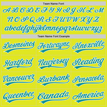 Загрузить изображение в средство просмотра галереи, Custom Neon Yellow Teal-White Authentic Baseball Jersey