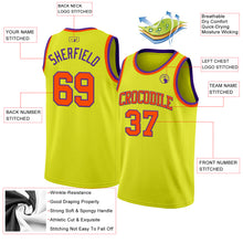 Charger l'image dans la galerie, Custom Neon Yellow Orange-Purple Authentic Basketball Jersey