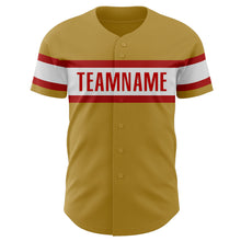 Laden Sie das Bild in den Galerie-Viewer, Custom Old Gold Red-White Authentic Baseball Jersey