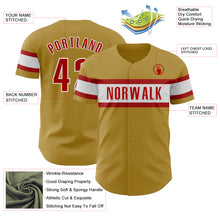 Laden Sie das Bild in den Galerie-Viewer, Custom Old Gold Red-White Authentic Baseball Jersey