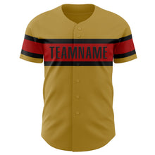 Загрузить изображение в средство просмотра галереи, Custom Old Gold Red-Black Authentic Baseball Jersey