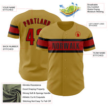 Загрузить изображение в средство просмотра галереи, Custom Old Gold Red-Black Authentic Baseball Jersey