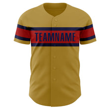 Загрузить изображение в средство просмотра галереи, Custom Old Gold Red-Navy Authentic Baseball Jersey
