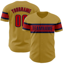 Загрузить изображение в средство просмотра галереи, Custom Old Gold Red-Navy Authentic Baseball Jersey