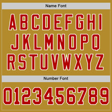 Load image into Gallery viewer, Custom Old Gold Red-White Mesh Authentic Throwback Football Jersey