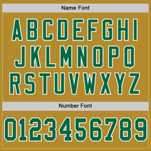 Load image into Gallery viewer, Custom Old Gold Kelly Green-White Mesh Authentic Throwback Football Jersey
