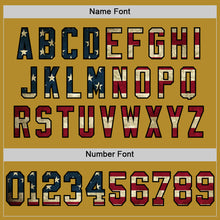 Загрузить изображение в средство просмотра галереи, Custom Old Gold Vintage USA Flag-Black Mesh Authentic Throwback Football Jersey