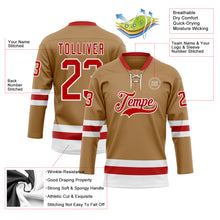 Загрузить изображение в средство просмотра галереи, Custom Old Gold Red-White Hockey Lace Neck Jersey