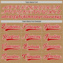 Загрузить изображение в средство просмотра галереи, Custom Old Gold Red-White Hockey Lace Neck Jersey