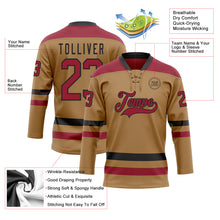 Загрузить изображение в средство просмотра галереи, Custom Old Gold Cardinal-Black Hockey Lace Neck Jersey