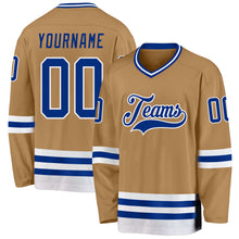 Загрузить изображение в средство просмотра галереи, Custom Old Gold Royal-White Hockey Jersey