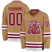 Загрузить изображение в средство просмотра галереи, Custom Old Gold Maroon-White Hockey Jersey