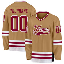 Загрузить изображение в средство просмотра галереи, Custom Old Gold Maroon-White Hockey Jersey