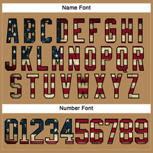 Load image into Gallery viewer, Custom Old Gold Vintage USA Flag Black-Maroon Hockey Jersey