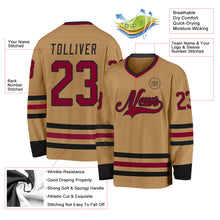 Загрузить изображение в средство просмотра галереи, Custom Old Gold Maroon-Black Hockey Jersey