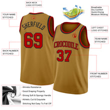 Charger l'image dans la galerie, Custom Old Gold Red-Black Authentic Basketball Jersey