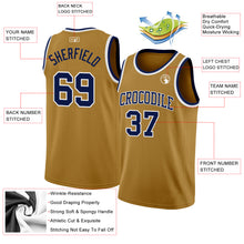 Charger l'image dans la galerie, Custom Old Gold Navy-White Authentic Basketball Jersey